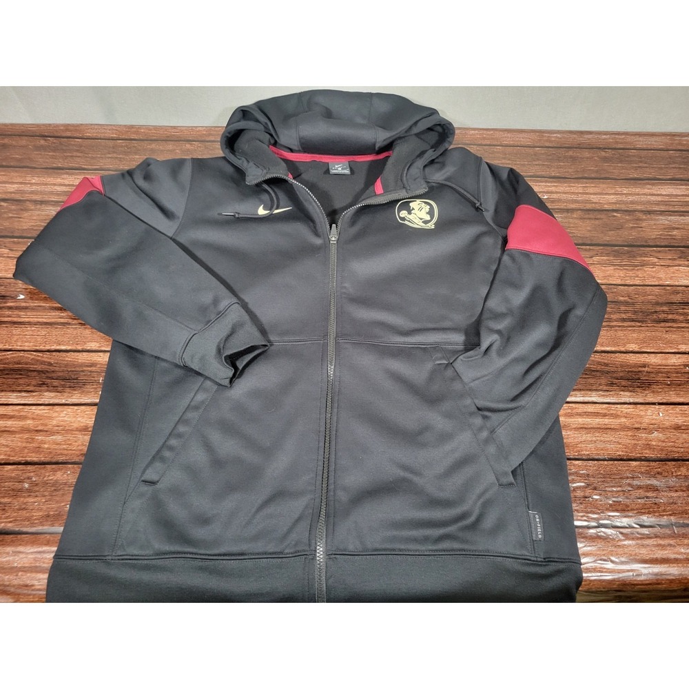 Nike Florida State Seminoles FSU Full Zip Hoodie Black AT3964-010 Mens Large